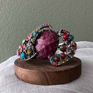 Colorful Hinged Bangle Bracelet